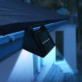 Lumină solară pentru jgheab - 6 LED-uri SMD alb rece - negru