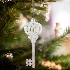 Ornament de Crăciun - cheie acrilică - 165 x 60 x 10 mm