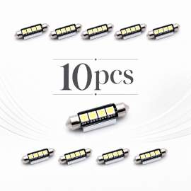 Pachet 10 Leduri auto Sofit 41mm 3W can-bus Carguard