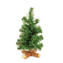 Pin artificial - cu bază din lemn - mini - 30 cm