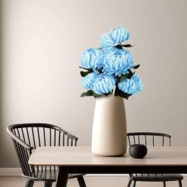 Plantă artificială decorativă - Crizantemă albastră - 12 x 58 cm
