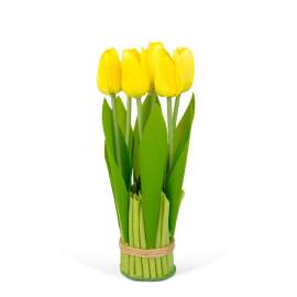 Plantă artificială decorativă - Lalea galbenă - 26 x 6,5 cm