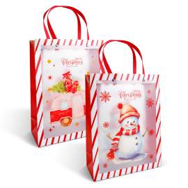 Pungă decorativă pentru cadouri – 32 x 25 x 11 cm – 2 modele – material plastic