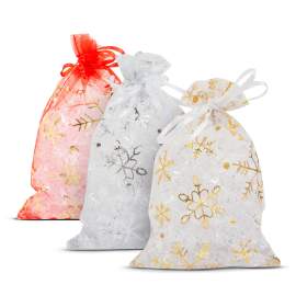 Săculeți organza pentru cadouri – set 12 bucăți – 10 x 15 cm – 3 culori
