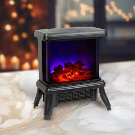 Șemineu electric - 900/1800 W Bewello - încălzitor radiant + LED - 36 x 21,5 x 36 cm