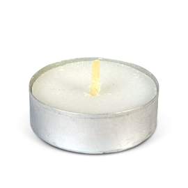 Set 20 lumânări tip pastilă (tealight) albe – Ø37 mm