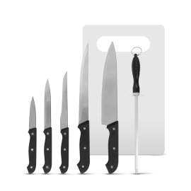 Set cuțite de bucătărie - cu pilă pentru ascuțit și tocător