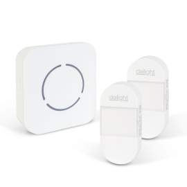 Sonerie fără fir Kinetic (fără baterii) – 2 butoane exterior – Alb LED albastru