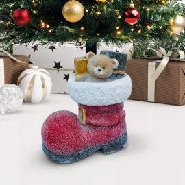 Suport Brad Crăciun - Cizmă - Piatră - 35,5 x 22,4 x 45,5 cm