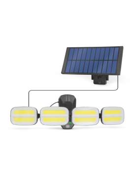 Reflector solar cu senzor de mișcare - cu unitate solară prin cablu - 8 LED-uri COB