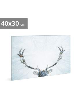 Tablou decorativ LED, cu ren - 40 x 30 cm