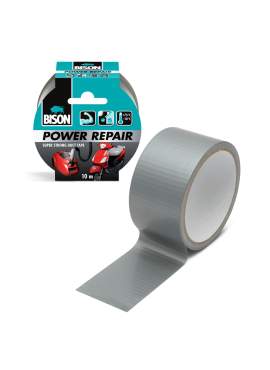 BISON Power Repair bandă adezivă armată cu material - gri - 10 m