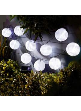 Garden of Eden - Şir 10 lampioane solare LED alb rece 3,7 m