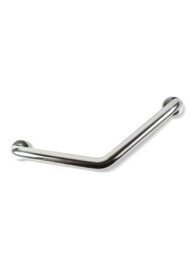 Bară de sprijin baie înclinată 45° – oțel inoxidabil cromat – 25 + 25 cm – max 200 kg