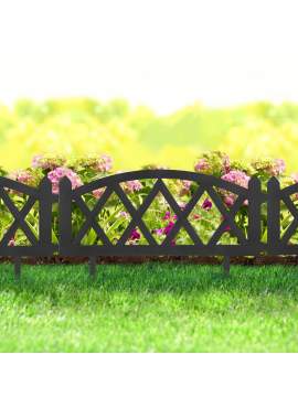 Bordura pt. pat de flori / gard - extensibil, 59,5 x 24 cm - Negru