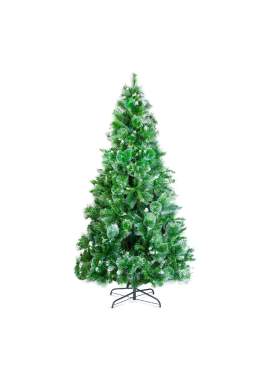 Brad artificial – 210 cm – argintiu cu ramuri dese – PVC – înzăpezit