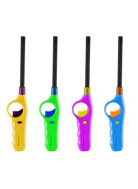 Brichetă pe gaz - reincarcabilă - culori multiple - 27 cm - 16 buc/ display