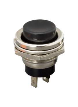 Buton 1 circuit 2A-250V OFF-(ON), negru