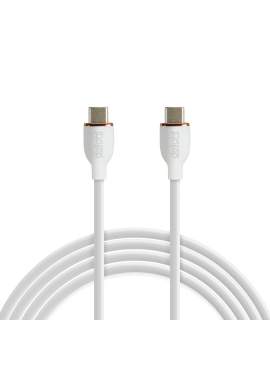 Cablu de date Type-C / Type-C, 1 m, 3A, 60W, alb, cu înveliș siliconic