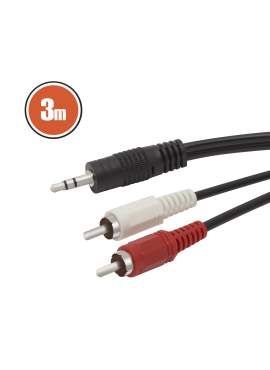 Cablu RCA / JACKfisa 2 x RCA-fisa 3,5 st JACK3,0 m