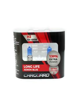 Set de 2 becuri Halogen H3, 100W +130% Intensitate - LONG LIFE - CARGUARD