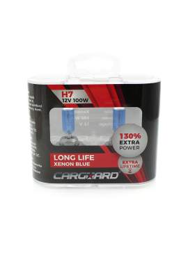 Set de 2 becuri Halogen H7, 100W +130% Intensitate - LONG LIFE - CARGUARD