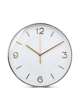 Ceas de perete - 25 cm - plastic, sticlă - 1 x AA - alb