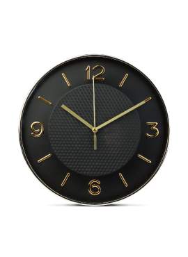 Ceas de perete - 25 cm - plastic, sticlă - 1 x AA - negru