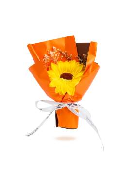 Decor cu floare artificială - floarea-soarelui - 17 x 11 x 3 cm