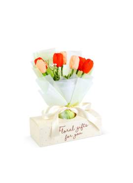 Decor cu plante artificiale - lalele - 24,5 x 11,5 x 40 cm