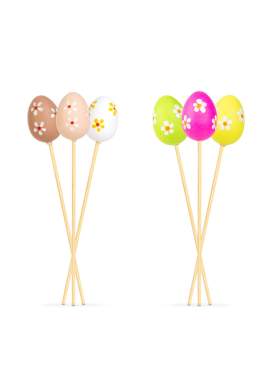 Decor de Paște - set de ouă - 6 tipuri - 4 cm