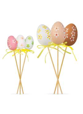 Decor de Paște - set ouă - 6 tipuri - 4 cm - 6 buc/pachet