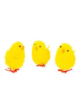 Decor de Paște - set pui - galben - 6,7 x 5 cm - 3 buc/pachet