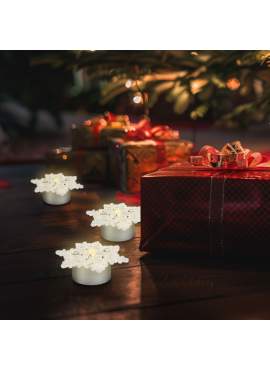 Decor LED cu cristale de gheață - cu baterie - 4 buc/pachet