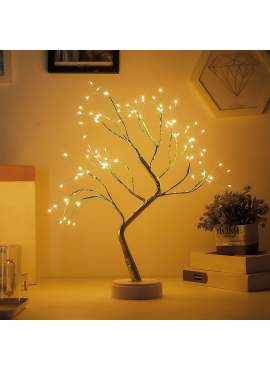 Decor LED pentru copac de masa - alb cald - cu baterie