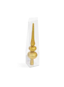 Decor vârf de brad de Crăciun - auriu, sclipitor - 30 x 7 cm