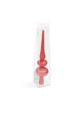 Decor vârf de brad de Crăciun - roșu strălucitor - 30 x 7 cm
