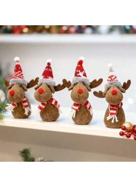 Decorațiune Crăciun - Ren cu Căciuliță (Manó) - 18 cm - 4 modele