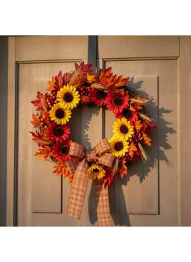 Decorațiune de toamnă – floarea-soarelui – 3 culori – set 4 bucăți