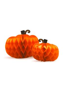 Decorațiune de toamnă – set lampioane dovleac din hârtie – 25/30 cm – 2 bucăți