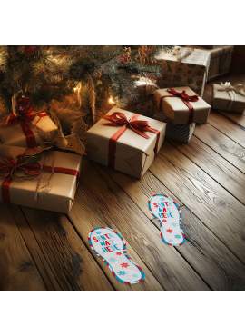 Decorațiune festivă – autocolant „A fost aici Moșul” – 25 x 10 cm – set 2 bucăți