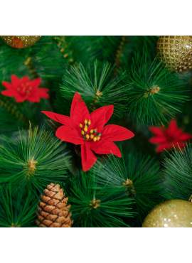 Decorațiune floare artificială – Poinsettia (floare de crăciun) – 50 cm