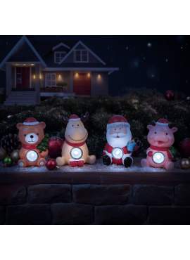 Decorațiune solară de Crăciun – LED alb rece – 4 modele – 6 x 5 x 10 cm