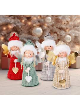 Figurină decorativă Crăciun – Îngeraș textil – 30 cm – 4 modele