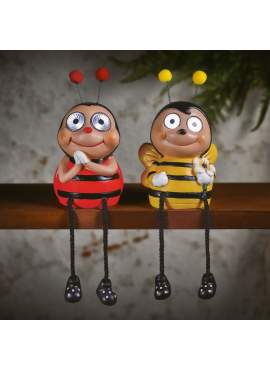 Figurine de animale solare cu picioare - 2 tipuri de albine - 2 LED alb - 10 x 8,5 x 26 cm