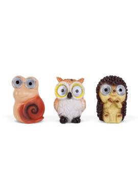 Figurine de animale solare - 3 tipuri - 2 LED albe - 8,5 cm