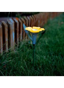 Lampă solară formă floare - 3 culori - 30 x 10 cm - LED alb