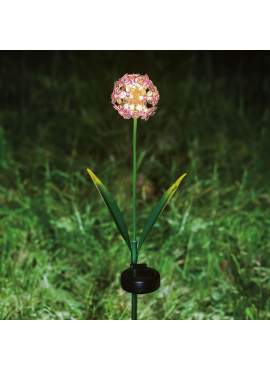 Floare solară - Hortensia - 2 tipuri - 25 LED alb cald - 13 x 7 x 65 cm