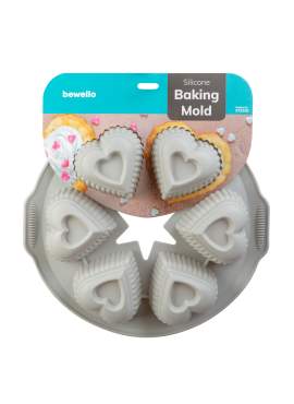 Formă de copt din silicon - inimă - 28 x 25,7 x 4,5 cm