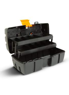 Geantă de scule pliabila cu tavă dublă - plastic - 31 x 18 x 14 cm